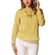 thumbnail image 1 of Blusa de manga larga con volantes INSPIRE CHIC para mujeres, Día de San Valentín, XL, color amarillo limón con puntos, 1 of 6