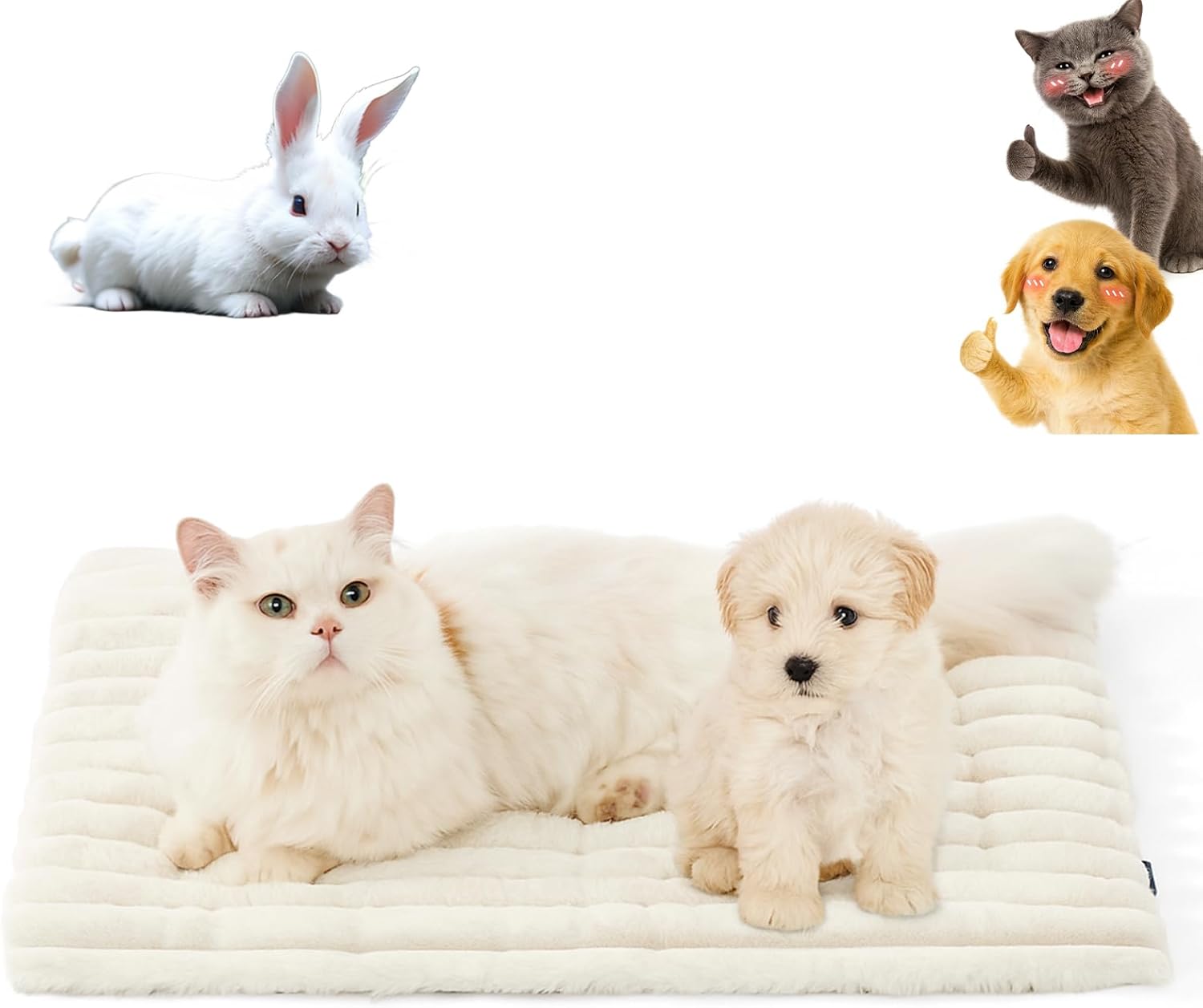 2026 Self-Warming Pet Mat, S/M/L/XL Anti-Slip Washable Heating Bed for Dogs Cats Rabbits, Ultra-Soft & Crinkle-Free Calms Anxious Pets, Built for Cozy Winters