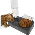thumbnail image 4 of Marchul Transparent Cat Puppy Bowl, Cat Gravity Water Bowl, Tilted Raised Cat Food Bowls,Black, 4 of 6