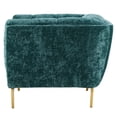 thumbnail image 3 of Armchair Accent Chair, Velvet, Teal Blue, Modern Contemporary Urban Design, Living Lounge Room Hotel Lobby Hospitality, 3 of 8
