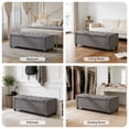 thumbnail image 3 of Aukfa 48" Storage Ottoman Bench,Faux Linen End of Bed Bench for Living Room, Bedroom, Entryway,Gray, 3 of 9