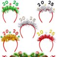 thumbnail image 1 of Diadema ajustable para reuniones festivas, tocado vibrante de Año Nuevo para un ambiente festivo en la fiesta de Nochevieja, diseño brillante con purpurina dorada 2025, ajuste cómodo y seguro,, 1 of 5