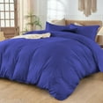 thumbnail image 2 of 3-PCs Duvet Cover Set, Luxury 500-Thread Count Egyptian Cotton Zipper Closure Quilt Cover - Queen Size ( 90" x 90" ) Inches, (Royal Blue), 2 of 4
