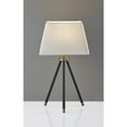 thumbnail image 6 of Adesso Beaumont Table Lamp, Black with Antique Brass Accent, White Textured Fabric Shade, 6 of 6