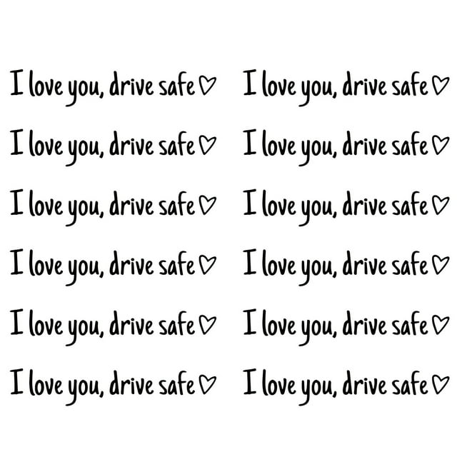 relayinert 12piece Drive Safe With Love Waterproof Vinyl Car Sticker For Rearview Mirror Safe Driving black