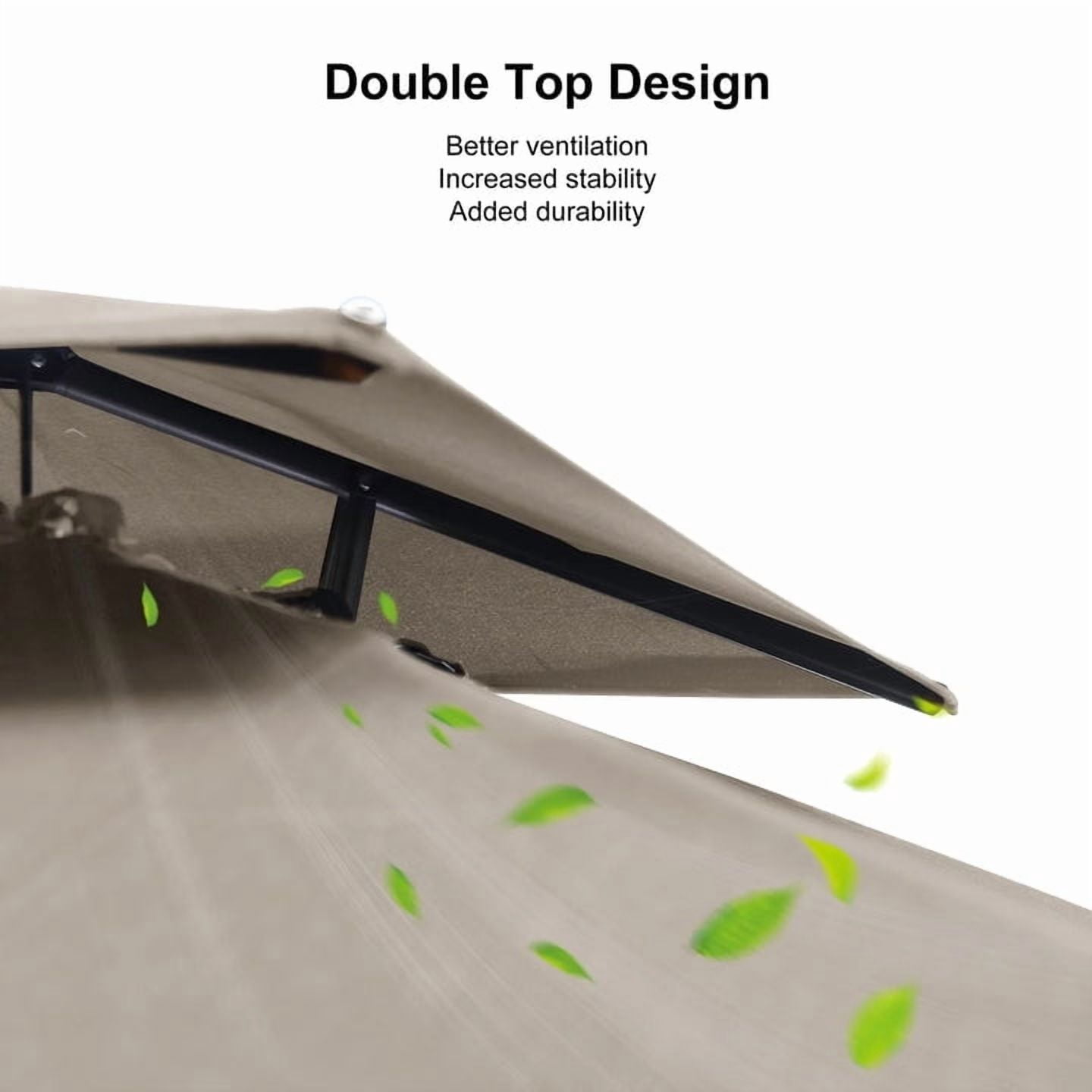 PURPLE LEAF 9' x 12' Cantilever Patio Umbrella Outdoor Umbrella with 280lbs Base Large Rectangular Windproof Offset Umbrella for Pool Deck Garden, Ash Mocha