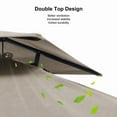 thumbnail image 6 of PURPLE LEAF 11 FT Cantilever Patio Umbrella Outdoor Umbrella with 280lbs Base Large Rectangular Windproof Offset Umbrella for Pool Deck Garden, Ash Mocha, 6 of 17