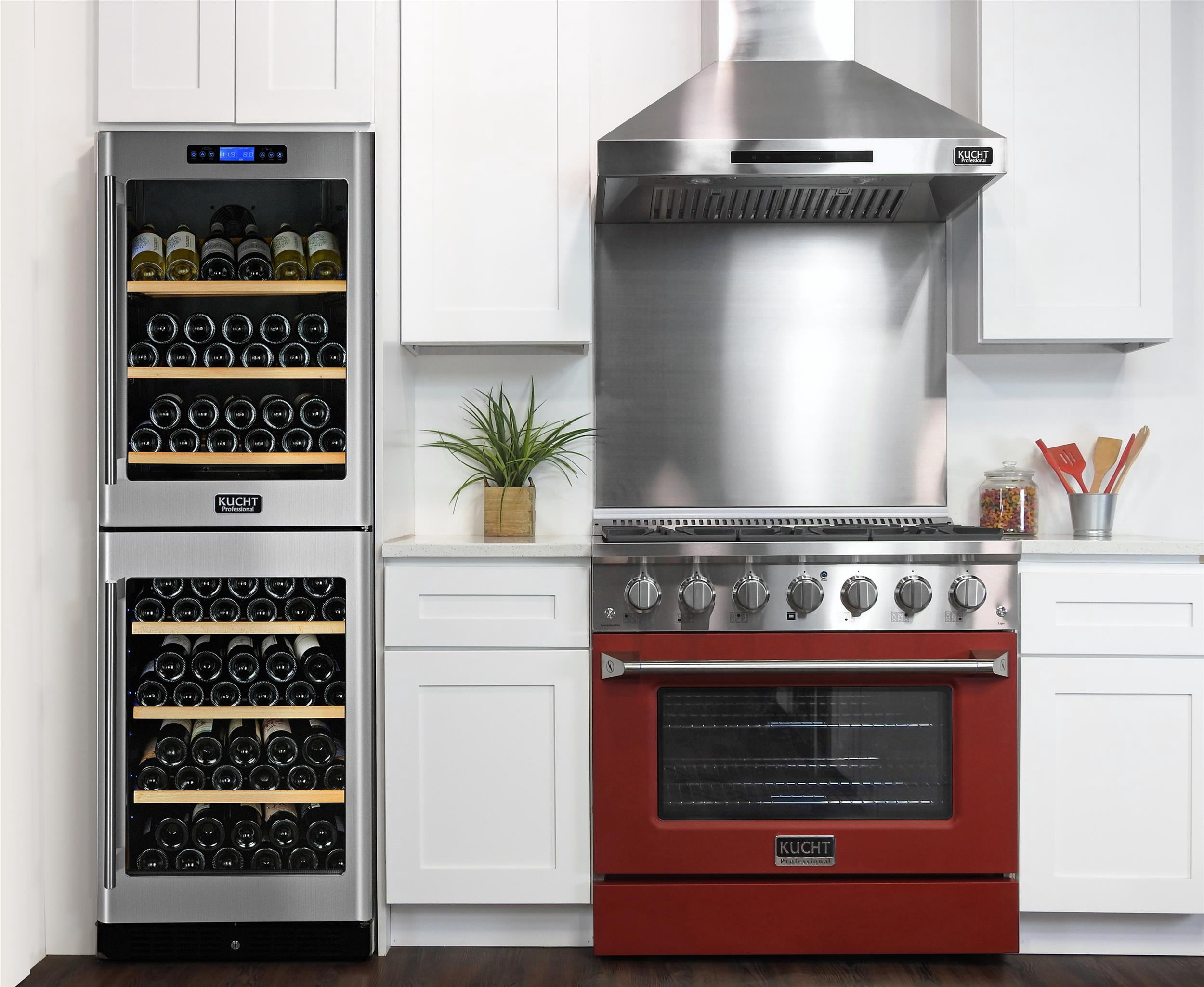 36 in. 5.2 cu. ft Dual Fuel Range for Natural Gas Sealed Burners in Red.