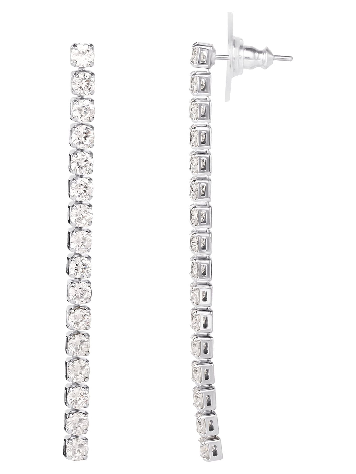Believe by Brilliance - Women's Fine Silver Plated Cubic Zirconia Drop Earrings