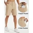 thumbnail image 4 of NEIKU Men's Casual Shorts 9" Lightweight Golf Shorts for Men Stretch with 3 Pockets Quick Dry Breathable Work Shorts Khaki S, 4 of 8