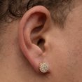 thumbnail image 5 of Round Shape Small Mens Women Trendy Circle Hip Hop Iced 5A Best CZ Luxury Flower Cluster Screw Back Earrings Jewelry Gifts For Men Women, 5 of 5