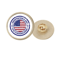 thumbnail image 1 of Jour de l'Indépendance des États-Unis Drapeau Postmark Rond Métal Broche d'Or Clip, 1 of 3