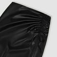 thumbnail image 7 of Maoxin Women's Skirts Women's Casual Sexy High Waisted Drawstring Pleated Slit Zippered Leather Skirt Half Skirt ,Black,M, 7 of 7