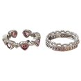 thumbnail image 1 of Set of 2 Purple  Adjustable Open Rings Engagement Rings Y2K Adjustable Rings Alloy Material Aesthetic Jewelry FGS, 1 of 7
