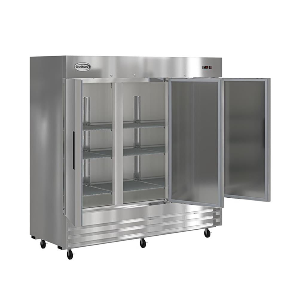 Pemberly Row 80" 3 Door Commercial Reach In Refrigerator 72 cu. ft. in Silver