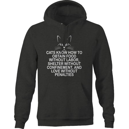 Cats Know How to Obtain Love without Penalties pet Pullover Hoodie Medium Dark Gray