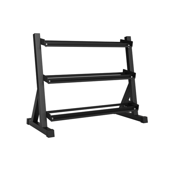 Pinypikaka 3-Tier Heavy Duty Dumbbell Rack, Steel Storage Rack for Dumbbell Set, 1000 lbs Capacity, Angled Shelves for Home Gym, Garage, and Commercial Use