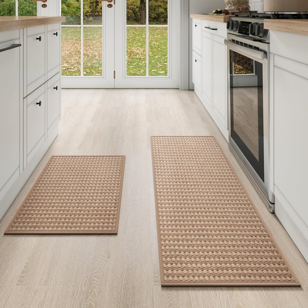 Alfombra de cocina YDKGL, antideslizante, lavable, superabsorbente, marrón
