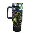 thumbnail image 3 of Oogie Boogie Car Cup with Handle Straw Lid Stainless Steel Double Wall Vacuum Coffee Mug Large Capacity Tumbler 40oz for Man Woman, 3 of 8