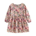 thumbnail image 1 of Vestido Para Niñas Ropa Para Niñas Bebés Niños Pequeños Estampado Floral Casual A-Line Twirly Dress Party Princess Pink Odeerbi LM103-800, 1 of 4