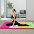 thumbnail image 2 of Costway 10' x 4' x 2" 4-Panel Folding Exercise Mat with Carrying Handles for Gym Yoga Pink&Yellow, 2 of 10