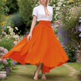 thumbnail image 4 of RUTAYY Elegant High Waist Skirt For Women Casual Bohemian Maxi Skirt With Pockets Asymmetrical Hem Solid Color Casual Travel Skirts, 4 of 6