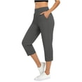thumbnail image 4 of Stamzod Women's Golf Capri Pants Casual Yoga Dress Work Pants with Pockets Workout Athletic Travel Capris Dark Gray-1 XXL, 4 of 8