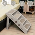 thumbnail image 5 of Gymax Folding Plastic Pet Stairs 4 Step Ladder for Small Dog & Cats Grey, 5 of 10