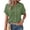 Green Tops, variant on Womens Gauze Tops Casual Summer Button Down V Neck Short Sleeve Shirts Loose Pullover Oversized Lightweight Blouses Brown Tops XL