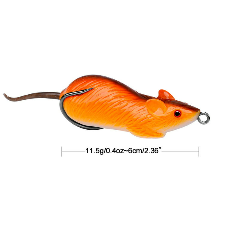 6cm 11.5g Reusable Rat Bait Wear Resistant Silicone Rat Lure With Double  Hook for Fishing
