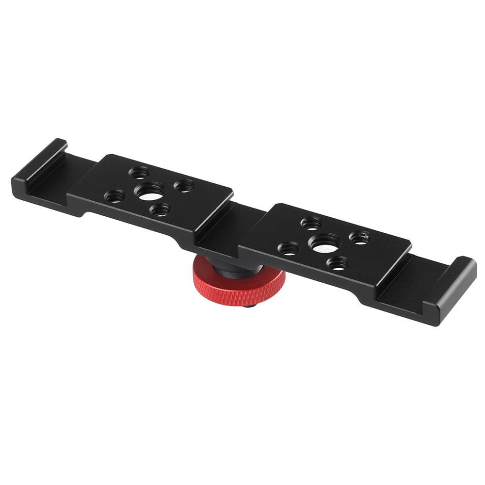 Andoer Aluminum Triple Cold Shoe Mount Plate Bracket for Camera