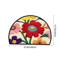 thumbnail image 3 of Aoznliie Bathroom Rugs, Half Round Non Slip Absorbent Floral Bath Mat, 16x24 inch Washable Rug for Bathroom Floor, 3 of 7