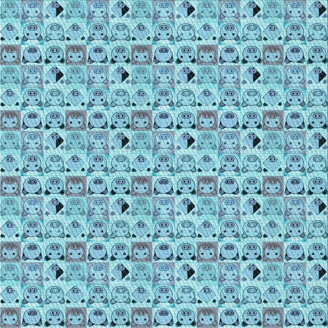 Ahgly Company Machine Washable Indoor Square Transitional Glacial Blue Ice Blue Area Rugs, 7' Square