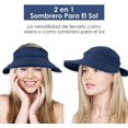 thumbnail image 4 of Sombreros para Mujer, 2 En 1 UPF 50+ Ajustable Sombrero de Visera de Playa Convertible con Protección Solar UV, Al Aire Libre Sombrero Cubo ala Ancha Sombreros Sol Verano ala Ancha Gorra Pesca, 4 of 4