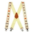 thumbnail image 2 of SuspenderStore Fly Fish On Tan Suspenders - 2-Inch Wide Elastic - Construction Clip - 3 Sizes, 2 of 4