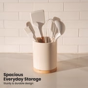 Thyme & Table Modern Ceramic and Bamboo Kitchen Utensil Holder