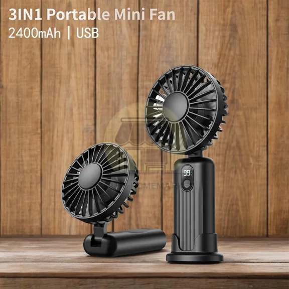 Personal Handheld Portable Fan, 2400Mah Rechargeable Battery, 3 Speed Wind Fan