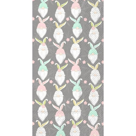 Boston International IHR 3-Ply Paper Napkins, 16-Count Guest Size, Bunny Gnome Pattern