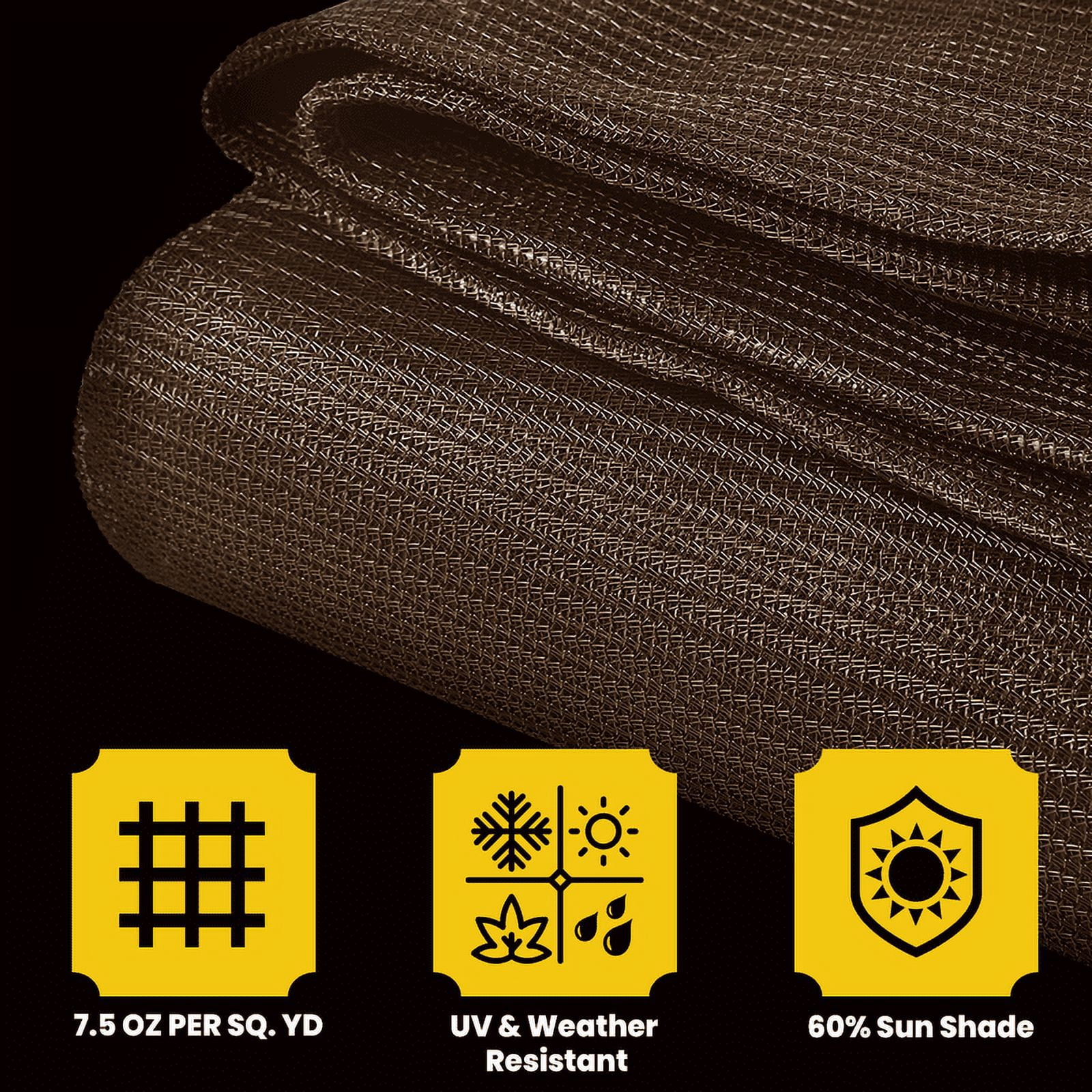 Core Tarps 60% Brown Shade Cloth with Grommets - 18 X 24 FT Heavy Duty Mesh Tarp - Sun Shade Cloth for Garden Vegetables Plants Greenhouse Outdoors Backyard Fences Dump Trucks Patio Mesh Shade Tarp