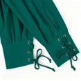 thumbnail image 6 of Rexolia Mens Renaissance Lace Up Pirate Shirt V Neck Tie Cuff Medieval Costume Cotton Long Sleeve Top Dark Green XL, 6 of 8
