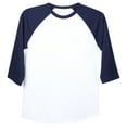 thumbnail image 4 of Athletic Works Youth 3/4 Sleeve Raglan Baseball Tee, Navy, Size Small, 4 of 4