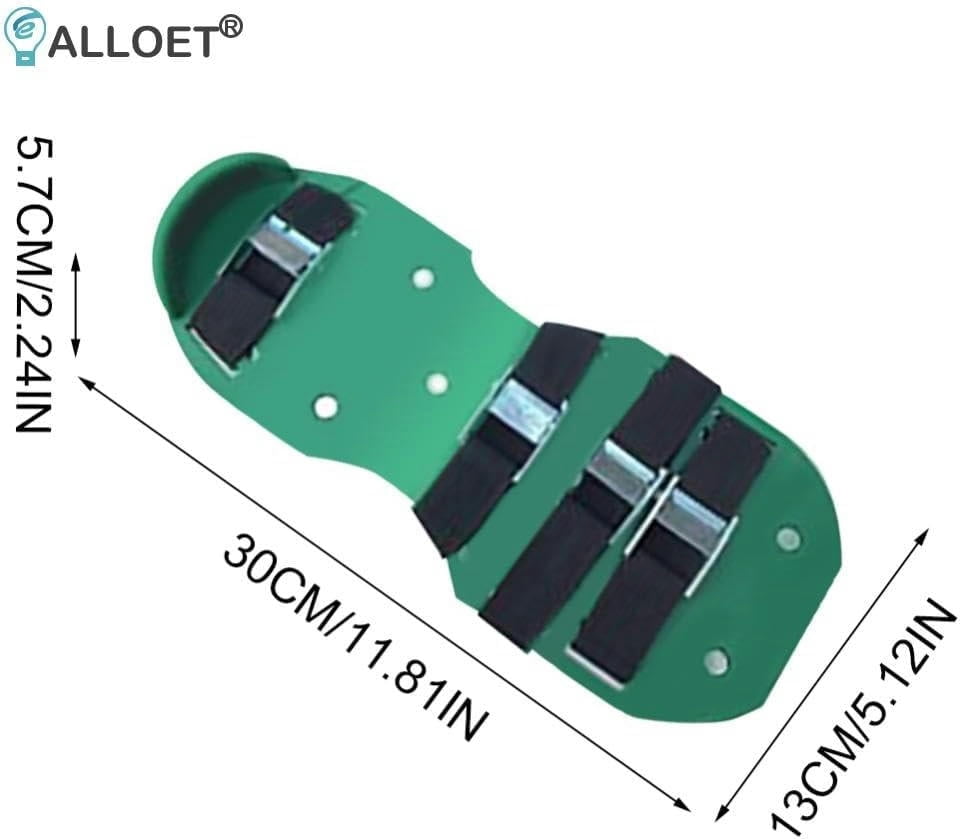 Lawn Aerator Shoes 1 Pair Yard Grass Cultivator Shoes Adjustable Belt Spikes Nail Aerators Gardening Soil Lawn Aerator Yard Lawn Tool(Green)