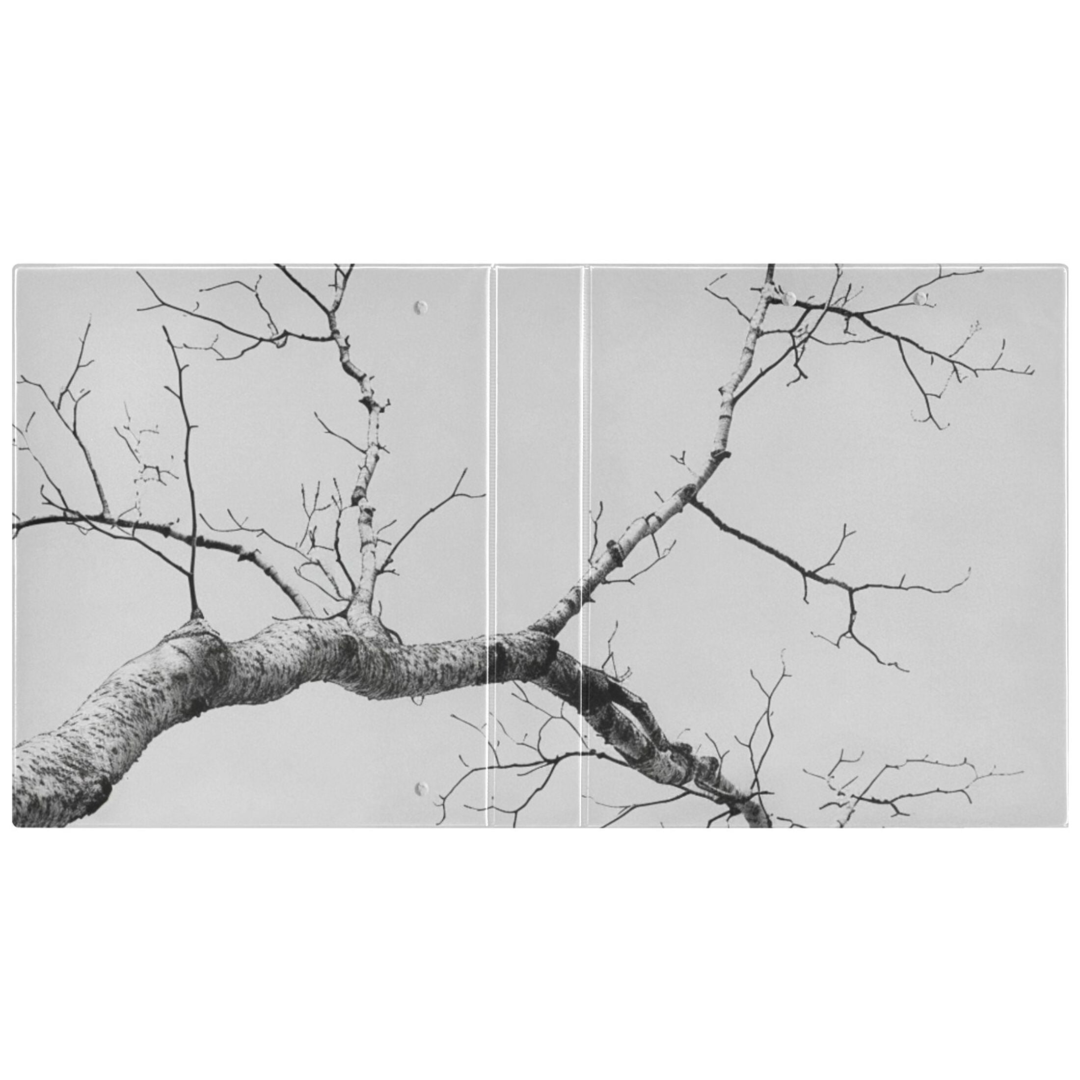 Gray Tree Branch 3 Ring Binders 1.5 inch Hardcover File Folders with Interior Pockets A4 Size Organizer for School Office Hospital