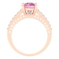 thumbnail image 4 of 2.21ct round cut pink Zircon 14k rose gold Bridal Wedding Engagement Promise Anniversary Ring for Women size 9.75, 4 of 7