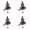 Purple, variant on 4 Pack Hanging Witch Dolls with Broom Halloween Small Witch Figurine Gauze Skirt Kitchen Witch Good Luck Decoration for Haunted House Room Door Window