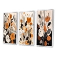 thumbnail image 3 of Designart "Terracotta Wildflowers in Retro Illustration IX" Abstract Botanicals Framed Wall Art Set Of 3 - Brown Modern Frame Canvas Set For Living Room Decor, 3 of 6