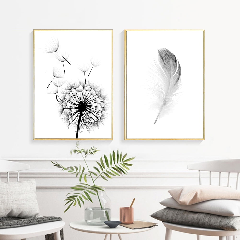 SPRING PARK Dandelion Feather Canvas Painting Living Room Bedroom ...