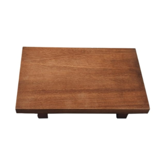 Lipstore Wood Pedestal Stand Brown Kitchen Counter Display for Sink Table Living Room