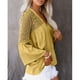 thumbnail image 1 of Blusa suelta informal, camisa informal de crochet para mujer, blusa de manga larga con encaje de crochet, camisa informal de crochet para mujer, elaborada por expertos, 1 of 6