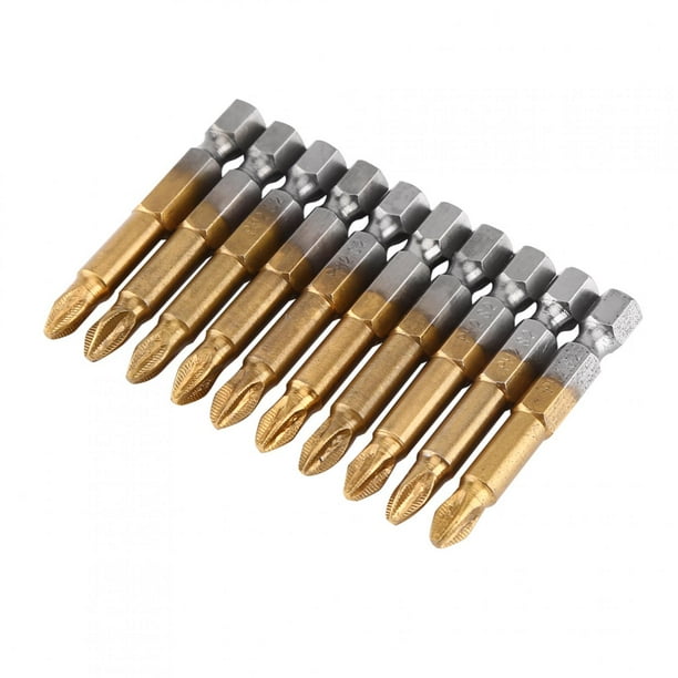 Puntas De Destornillador, Juego De Puntas De Cabeza PH2 De 10 Piezas, Antideslizantes, 1/4 Pulgadas